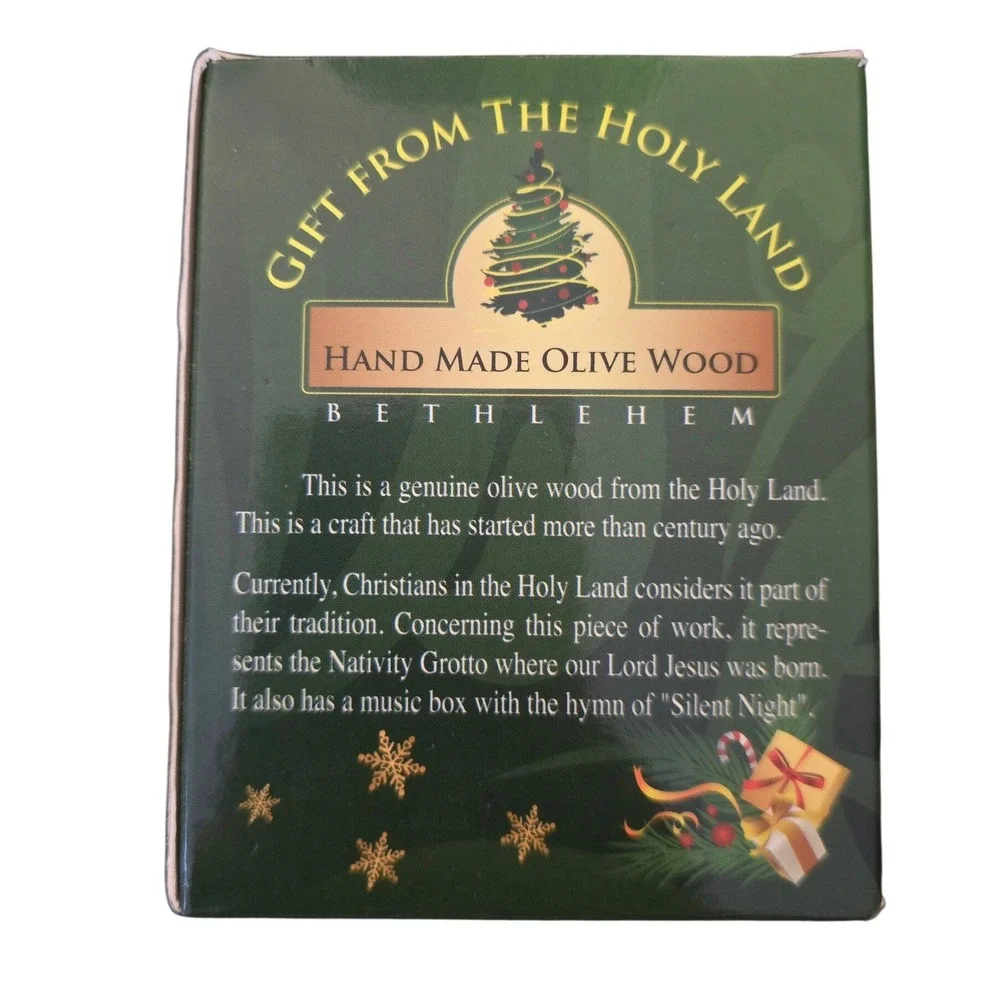 Bethlehem Hand Made Olive Wood Musical Nativity Set Silent Night Holy Land Boxed